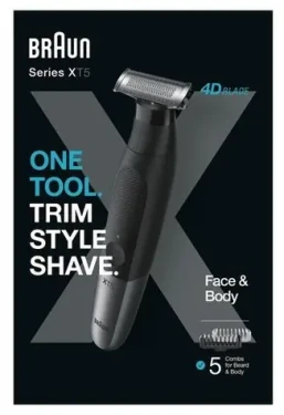 Braun Series X XT5100 čierna / Zastrihávač / pánsky / vodeodolný / tvár a telo / 0-5 mm (7500435206341)