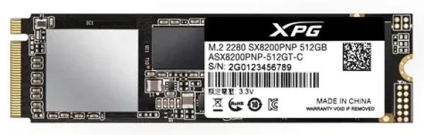 ADATA XPG SX8200 Pre 512GB / M.2 2280 / M.2 PCI-E NVMe Gen3 (ASX8200PNP-512GT-C)