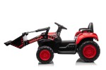 Mamido Detský elektrický traktor s radlicou a prívesom červený