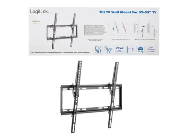 LogiLink BP0037 čierna / Nástenný držiak na TV / 32 "až 55" / VESA / náklon -8 až 0 ° / do 35 kg (BP0037)
