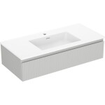 MEXEN/S - Rivel kúpeľňová skrinka 100 cm s umývadlom Otis, 1 šuplík, reliéf, sivá mat/biela mat 91A20-10023-1-BF62-W18M01