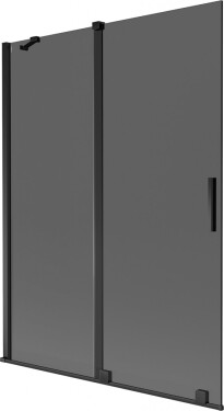 MEXEN/S - Velar dvojkrídlová posuvná vaňová zástena 130 x 150, grafit, čierna 896-130-000-41-70