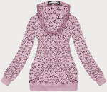 Ružová mikina s kapucňou a lastovičkami (2309) odstíny růžové XL (42)