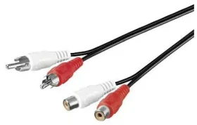 MicroConnect Stereo kábel 2x RCA (M) - 2x RCA (F) 1.5m čierna (AUDCH2)