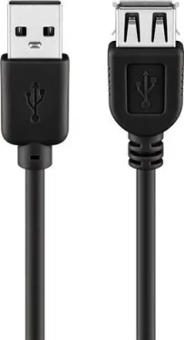 Goobay USB-A - USB-A predlžovací kábel čierna / Predlžovací kábel / USB 2.0 / 5 m / dvojité tienenie (68905)