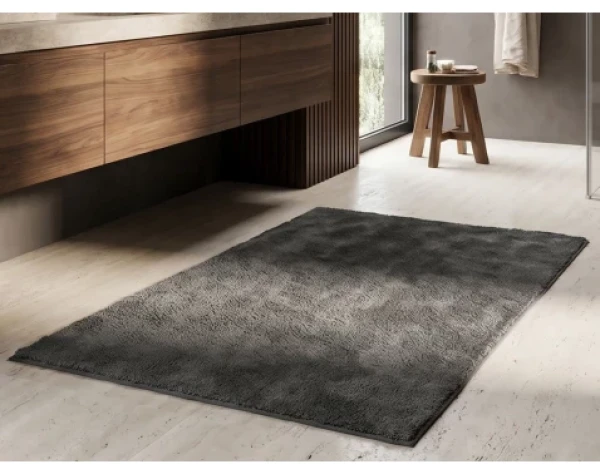 Kúpeľňová predložka 50x80 cm, antracitová, sherpa fleece%