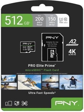 PNY Karta pamięci microSDXC Elite Prime 512GB + adapter SD