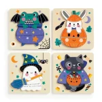 Mudpuppy Drevené puzzle sada 4 puzzle Halloween