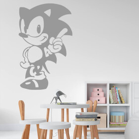 Veselá Stena Samolepka Ježko Sonic Farba: šedá, Veľkosť: 40 x 24 cm