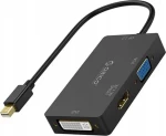 Orico Adaptér Mini DisplayPort na HDMI, VGA, DVI / Redukcia / 3v1 (XD-MDFHDV4-BK-BP)