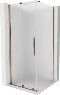 MEXEN/S - Velár sprchovací kút, posuvné dvere 120 x 120, dekor, ružové zlato 871-120-120-31-60