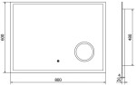 MEXEN - Kala zrkadlo s osvetlením 80 x 60, LED 6000K, 9820-080-060-611-00