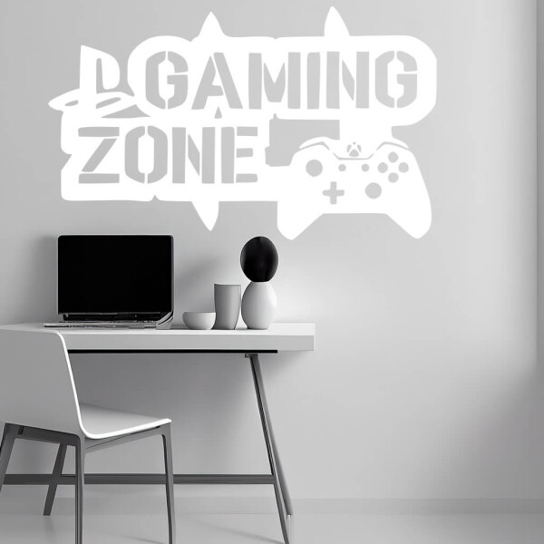Veselá Stena Samolepka Gaming zone Farba: bílá, Veľkosť: 40 x 24 cm