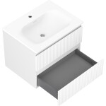 MEXEN/S - Rivel kúpeľňová skrinka 60 cm s umývadlom Vela, 2 zásuvky, reliéf, biela mat 91A20-06047-2-BFF01-W23M01