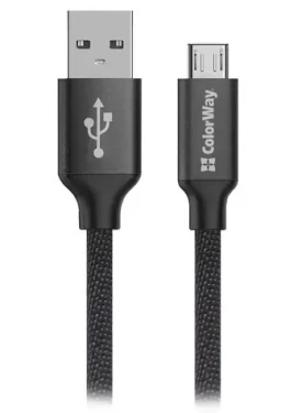 Colorway čierna / Dátový kábel / USB-A - Micro USB / 2,4 A / 2 m (CW-CBUM009-BK)