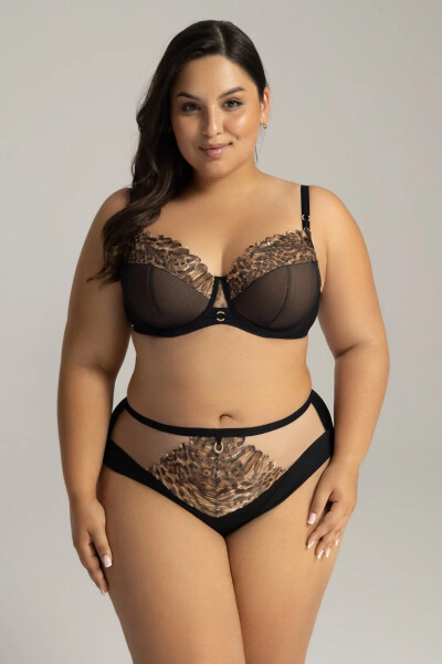 Ava 2143/B Brazílske nohavičky S-3XL elegantní černá S
