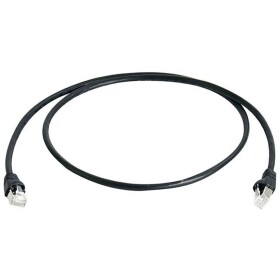 Telegärtner 100007978 RJ45 sieťové káble, prepojovacie káble CAT 6A S/FTP 1.00 m čierna samozhášavý, s ochranou, párové tienenie, dvojžilový tienený, bez; 100007978