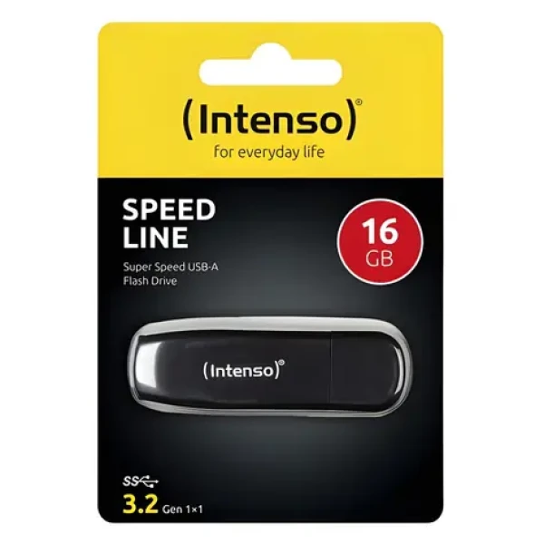 INTENSO Speed Line 16GB čierna / Flash disk / USB-A 3.2 Gen 1 / čítanie: 70MBs (3533470)