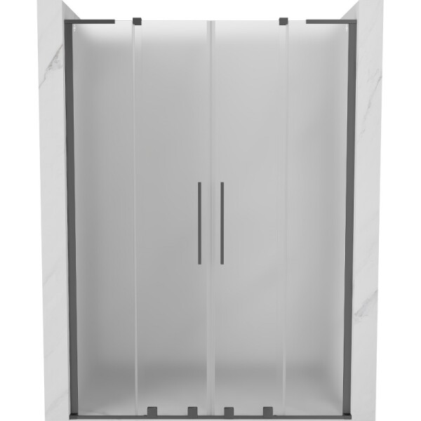 MEXEN/S - Velar L Duo posuvné sprchové dvere 160, dekor, grafit metal 871-160-003-32-95