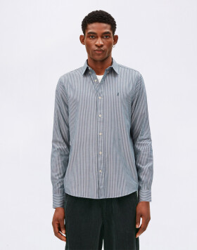 Armedangels Quaasa Stripe Longsleeve Shirt 3653 petrol velvet L
