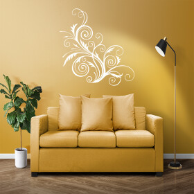 Veselá Stena Samolepka Ornament kvetina Farba: bílá, Veľkosť: 100 x 105 cm