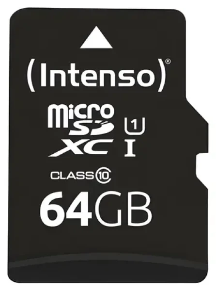 INTENSO UHS-I Performance 64GB čierna / Pamäťová karta microSDXC / UHS-I U1 / Class 10 / čítanie 90 MB/s (3424490)