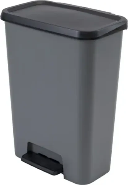 Curver Odpadkový kôš Compatta šedý / Pedálové otváranie / 50 l / Tiché zatváranie veka (249810)