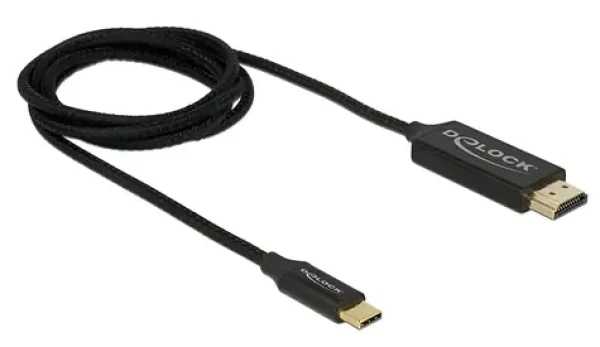 DeLock Kábel USB Type-C (M) - HDMI (M) 1m čierna / DP Alt Mód / 4K / 60Hz / koaxial (84904)
