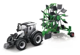 Bburago FARMLAND Traktor Valtra N174 s rotačnými hrabľami