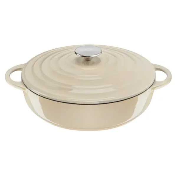 TEFAL LOV béžová / Servírovacia panvica / 28 cm / liatina / 3,8 l / s vekom (E25972)