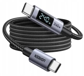 Ugreen L530 kábel USB-C na USB-C sivá / 240W / 480Mbps / 3M (65868)