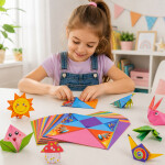 Mamido Kreatívna sada origami 100 farebných listov