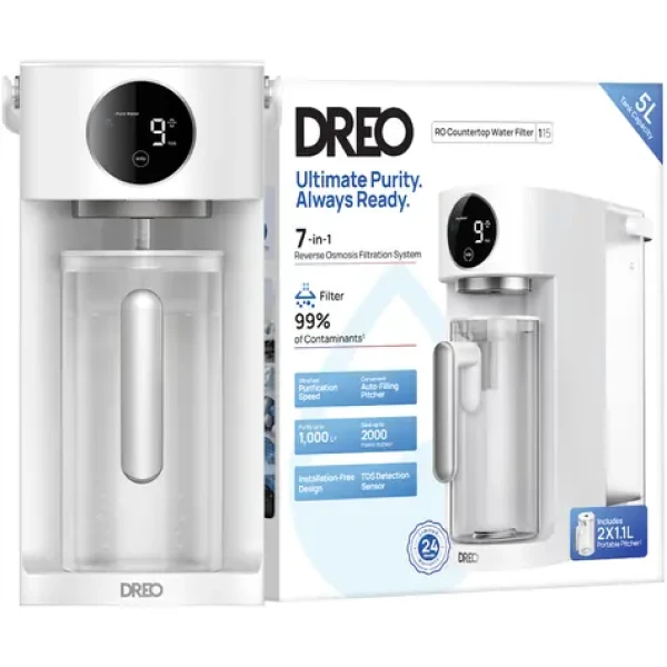 Dreo RO vodný filter 7 v 1 / Vodný filter / reverzná osmóza / TDS displej / samočistiaci (DR-KWF005)