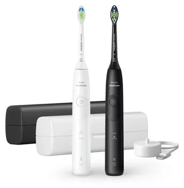 Philips Sonicare 5500 HX7119/02 čierna biela / 2 x Sonická zubná kefka / 62 000 kmitov / 2 režimy / 2 hlavice (HX7119/02)