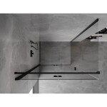 MEXEN/S - Mist-F sprchovací kút skladacie dvere ľavá 75 x 110, transparent, čierna 8A6T-075-110-70-00-L