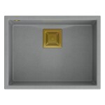 Quadron - Granitový drez DAVID 50 Grey Metallic Meď HQD5542U5-C1