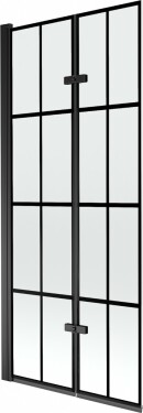 MEXEN - Castor vaňová zástena 2-krídlo 80 x 150, čierna vzor, čierna 892-080-002-70-77