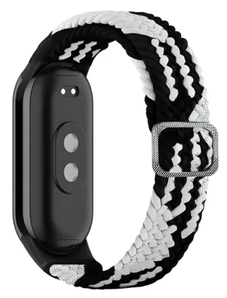 Beline Textile čierno-biela / Remienok pre XIAOMI Mi Band 8/9/10 / textilný