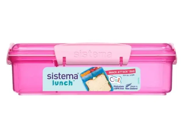 Sistema Lunch Krabička na desiatu s 2 oddelenými priehradkami 975 ml ružová (8592001419414)