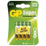 GP Super alkalické batérie AAA LR03 6+2ks (1013118000)