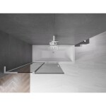 MEXEN/S - Velar L dvojkrídlová posuvná vaňová zástena 110 x 150, grafit, biela 896-110-003-41-20