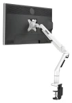 DESQ Držiak na monitor biela / Držiak pre jeden monitor / plynová pružina / VESA 75x75, 100x100 / nosnosť 3-12 kg (1720.01)