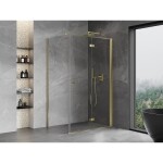 MEXEN/S - Mist-F sprchovací kút skladacie dvere pravá 100 x 85, transparent, zlato 8A6T-100-085-50-00-P