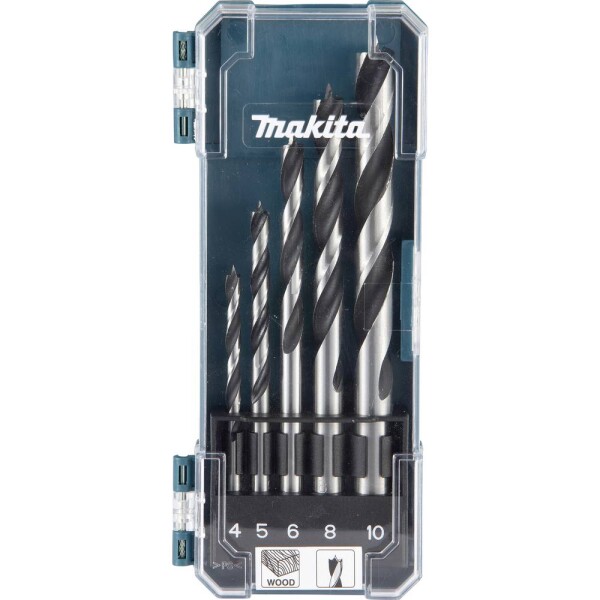 Makita D-72861 sada špirálových vrtákov do dreva 4 mm, 5 mm, 6 mm, 8 mm, 10 mm 1 ks; D-72861