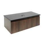 Kúpeľňová skrinka s doskou z umelého kameňa SAT Evolution 98x30x44, 8 cm orech mat SATEVO100NATK SATEVO100NATK