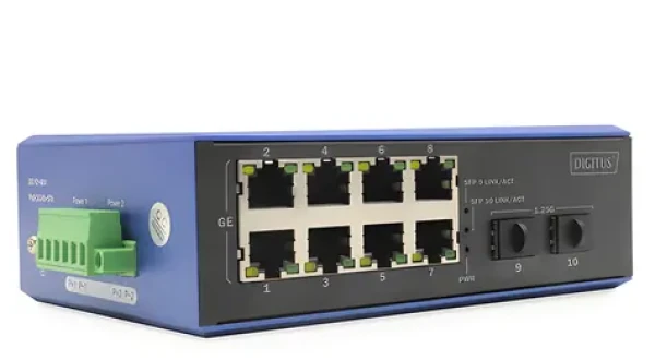 Digitus DN-651151 / Switch / 8x Gigabit PoE / 2x SFP / DIN lišta / IP40 (DN-651151)