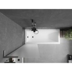 MEXEN/S - Next L vaňová zástena FIX 60 x 150, vzor, gun gray kartáčovaný 895-060-000-03-30-66