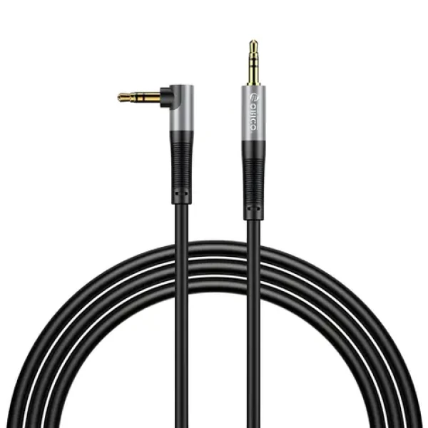 Orico AXW čierna / Audio kábel / Jack 3,5 mm - Jack 3,5 mm / lomený konektor / 5 m