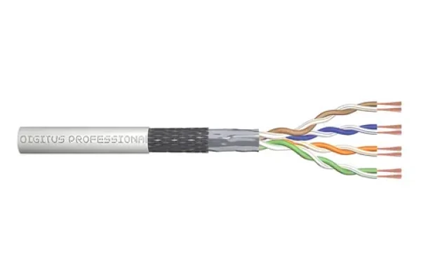 Digitus kábel drôt SF/UTP sivý / Sieťový kábel / CAT 5e / AWG 26/7 / 100 m / PVC (DK-1531-P-1-1)