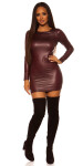 Sexy KouCla Neckholder Wetlook Mini dress BORDEAUX Einheitsgroesse